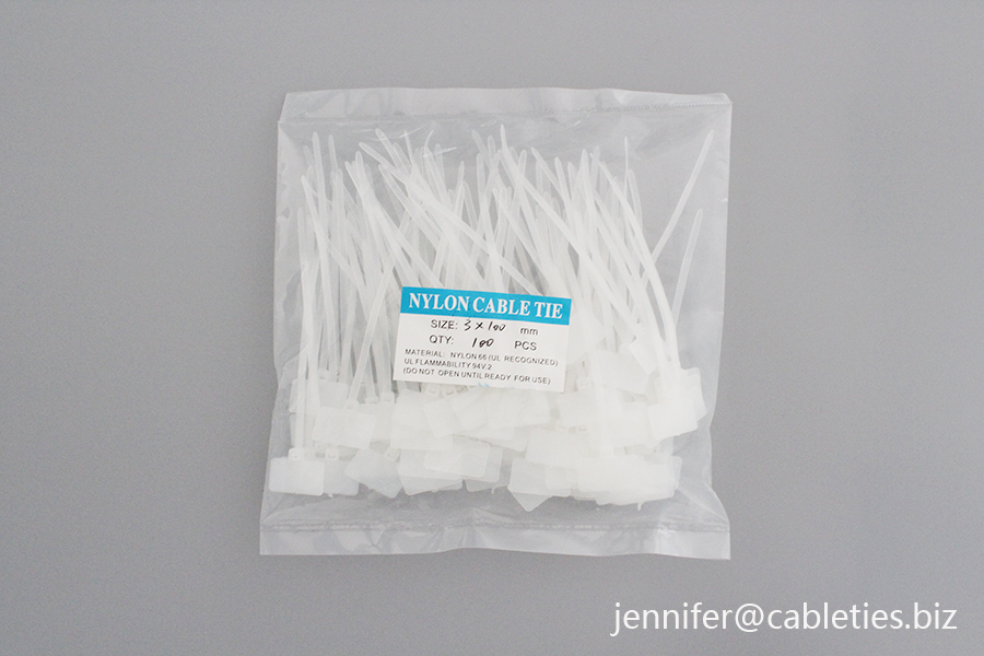 High quality 100mm-200mm self-locking nylon numbered cable ties straps and identification wire ties with label