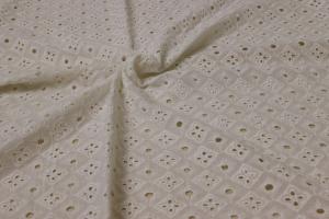 China 125cm Cotton Embroidered Lace Fabric , Translucent Lace Print Cotton Fabric wholesale