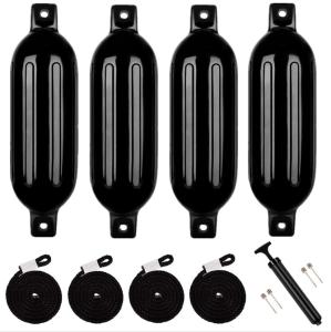 China Boat Fender 4 Pack Boat Bumpers Fenders with 4 Ropes Boat Bumpers for Pontoon Boat Fenders Inflatable wholesale
