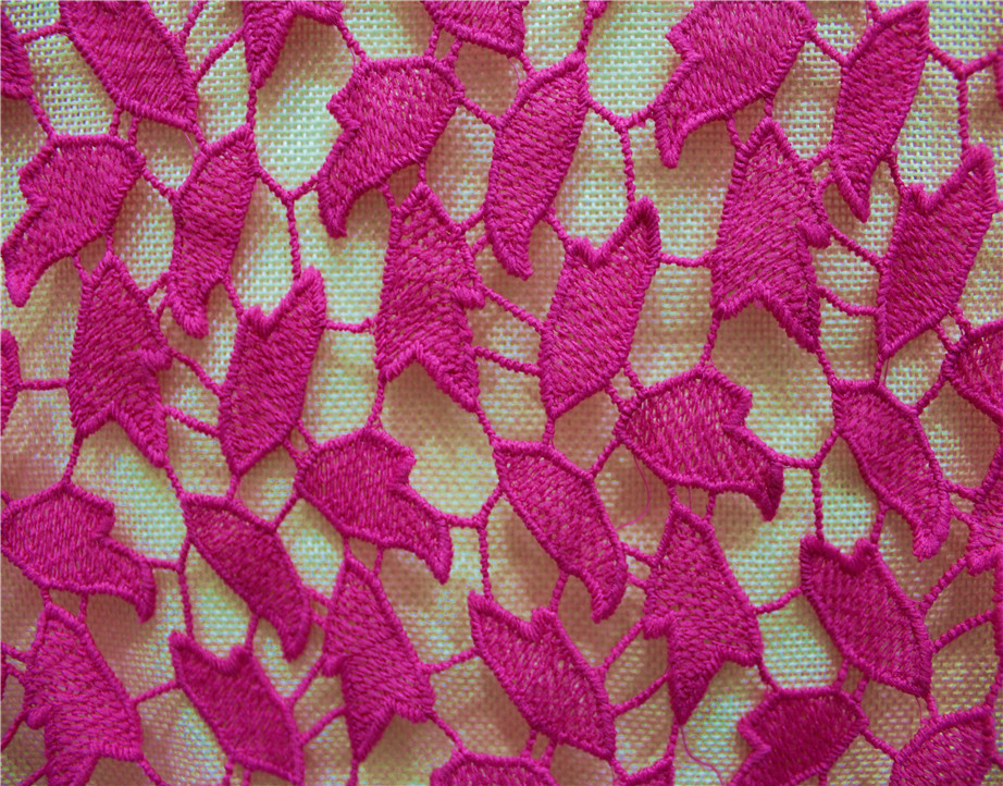 Crochet polyester embroidery lace fabric for lady's dresses