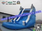 Children Amazing Inflatable Water Slide In Outdoor , Durable Blue Inflatable