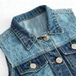 Cotton Kids Denim Clothes Gilet Girls Denim Jacket Sleeveless Fashionable