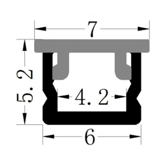 0606 Surface Mounted LED Aluminum Profiles Decorative