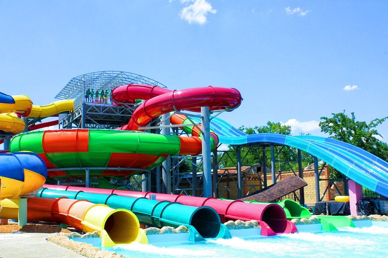 Kids Outdoor Amusement Park Children Water Playground Game Fiberglass Slide Group