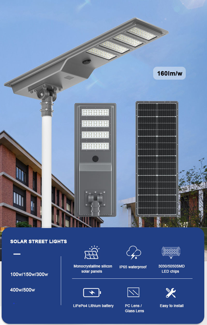 100w 200w 300w 400w 500w All in One Smart Solar Powered LED Street Light