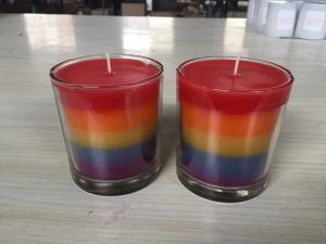 China 100% paraffin 5 color tones glass scented candle packed into gift box wholesale