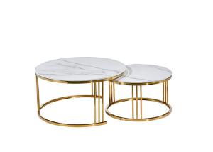 China Office Stainless Steel White Circle Marble Dining Table wholesale