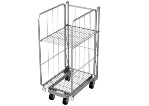 China Wire Mesh Roll Cage Pallets Trolley 500kg Powder Coating For Supermarket wholesale