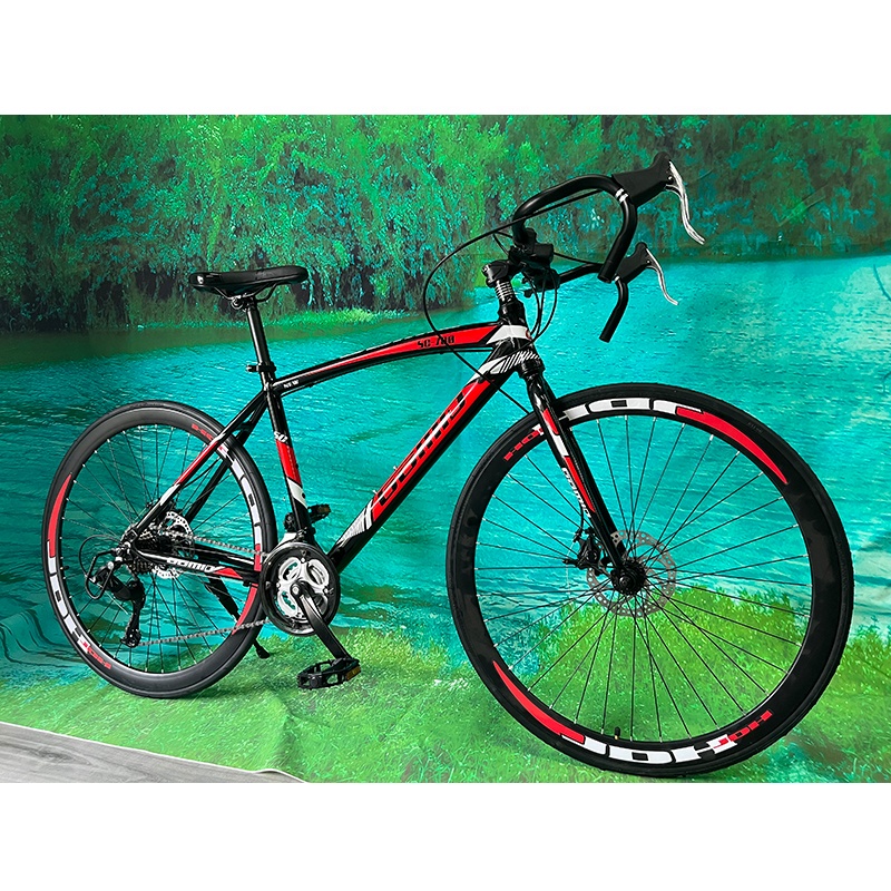 Hydraulic Disc Brake Road Bicycle 700c Road Bike for Adults Man Aluminum Alloy Rim Material and Cavel Crooked Handlebar