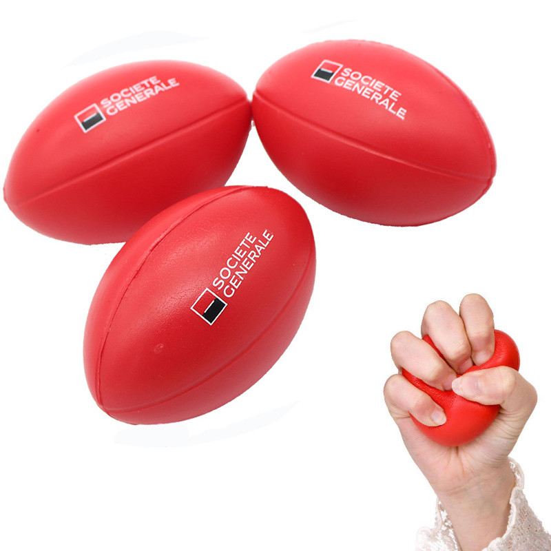 Colorful Promotional Rugby Shape Soft Stress Ball Logo Customized