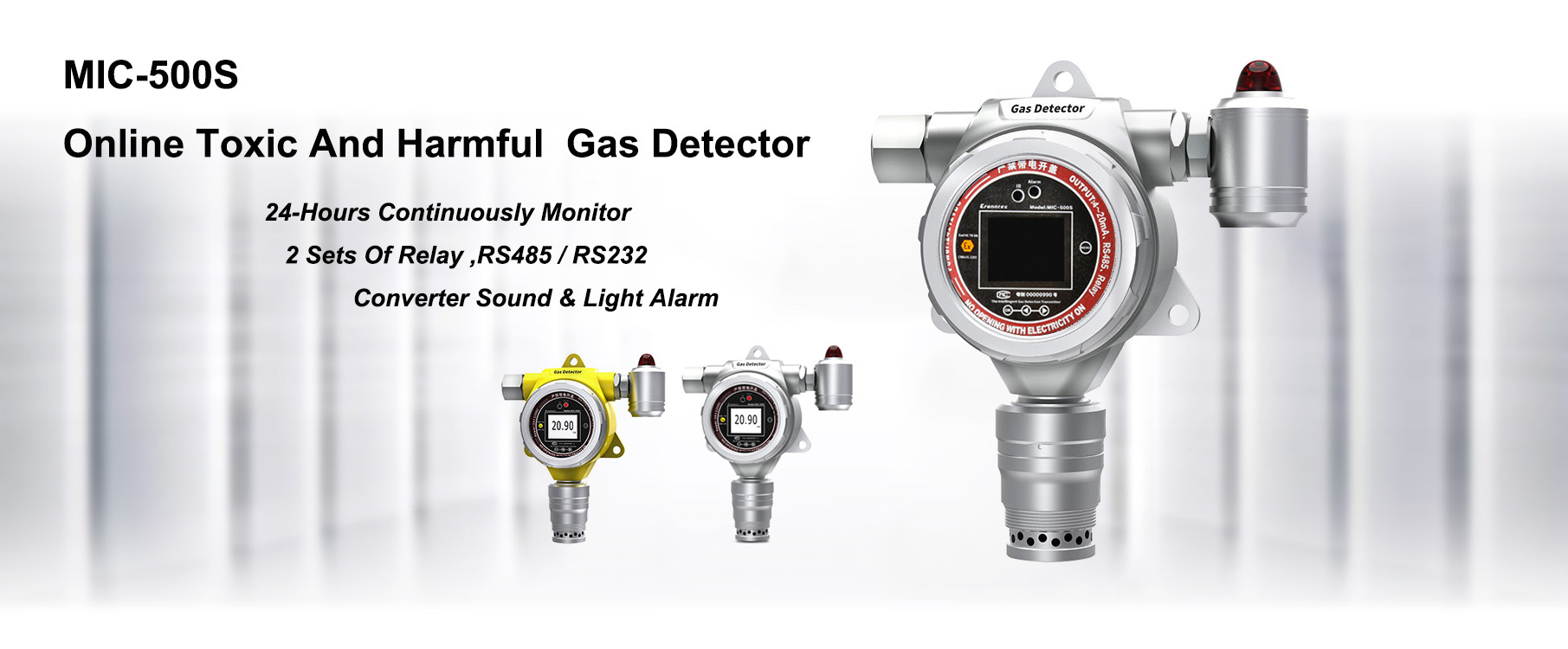 MIC500S Online Fixed Gas Detector With 1.7 Inch High Definition Color Screen