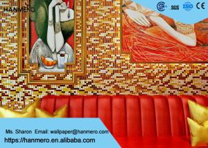 China Waterproof Luxury Decor Wallpaper with Gold Foil Material , CE ISO Certificate wholesale