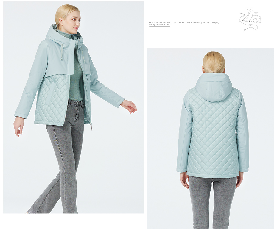 Stylish and Practical Woman Sping Autumn Coat with Internal Pocket and Zipper Closure