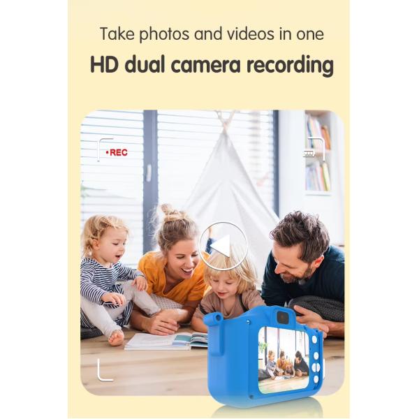 X11S Mini Dual Lens Kids Camera 1080P Bunny Cartoon Children Camera Adorable Toy Kids Selfie Digital Camera As Gift Prize