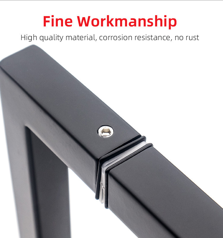 Metal round tube square Main Glass Door Gold Pull Handle