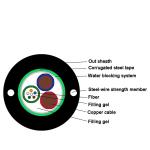 Length 2km 2 Steel Wires Oplc Hybrid Fiber Copper Cable