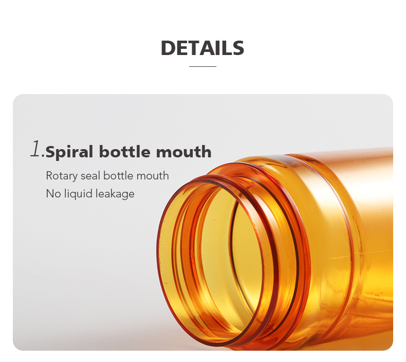 Pharmaceutical Packaging Tablet Medicine Bottle with Tamper-Proof Cap Label BPA Free Empty PetBrown Plastic Pill Bottle Seal