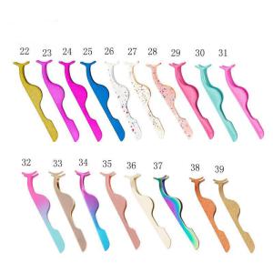 China Reusable False Eyelash Clamp , SS Rose Gold Lash Tweezers wholesale