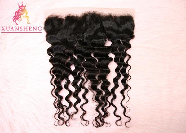 Virgin Indian Hair 13x4 Lace Frontal No Tangle Loose Wave Silky Swiss Lace
