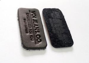 China Eco - Friendly Dark Brown Embossed Leather Patches For Clothing wholesale