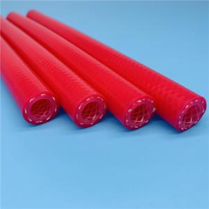 China Food Grade Flexible Reinforced Braided Silicone Tubing Red Color wholesale