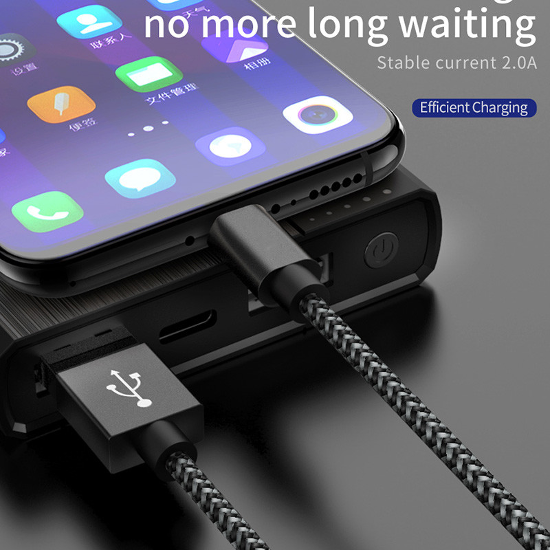Nylon Braided 2A Fast Charging Cable Data Transfer Micro USB Type C