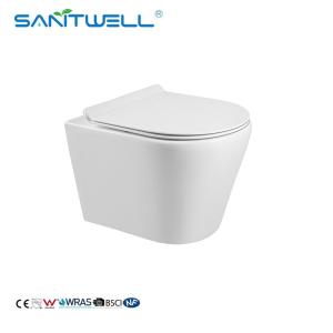 China European Standard Ceramic Rimless wall-hung toilet P-trap180mm wholesale