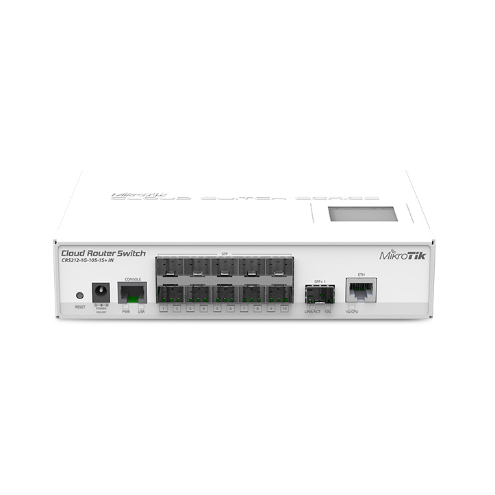 400MHz ROS 10g Fiber Optic Switch Mikrotik CRS212-1G-10S-1S+IN