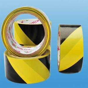 China soft polyvinyl chloride speciality tape , black - yellow warning tape wholesale