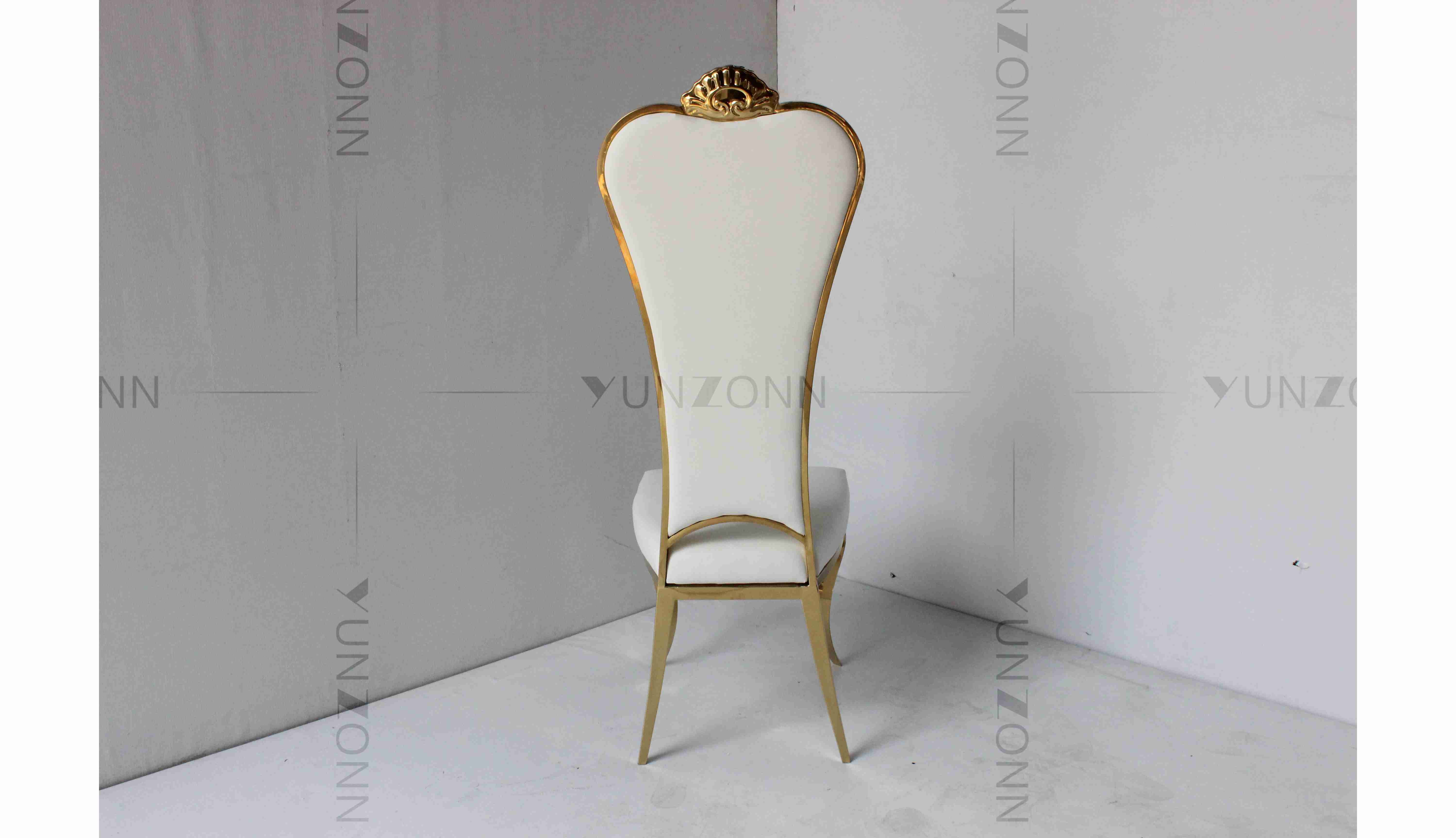 High Back Golden Bride And Groom Chair Elegant Wedding Banquet Chair