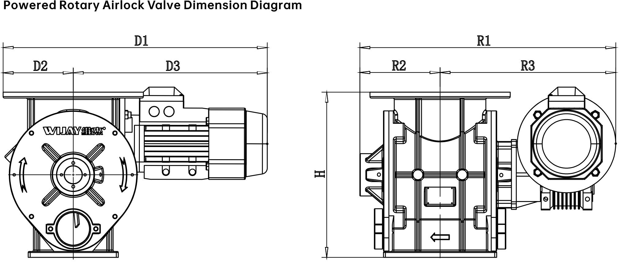 Drop Through Rotary Airlock Valve 0.1MPa-2.5MPa Air Lock Rotary Valve