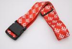 Red Polyester Sublimation Personalised Luggage Straps With Various Accessories