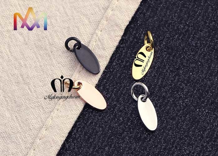 SS304 Oval Dangle Plated Custom Engraving Charms