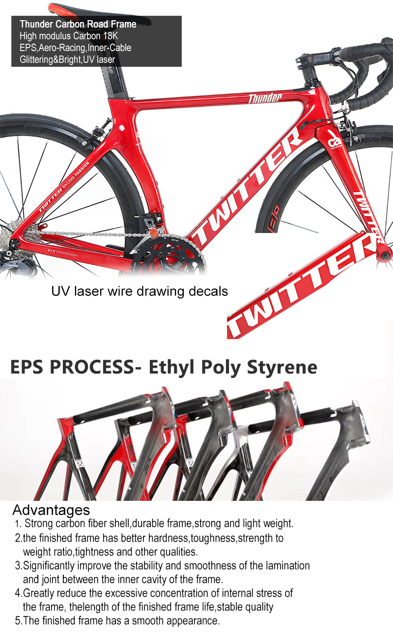 700c Carbon Fiber Frame Twitter Road Bike 22-Speed Racing Bicycle with CE Certification