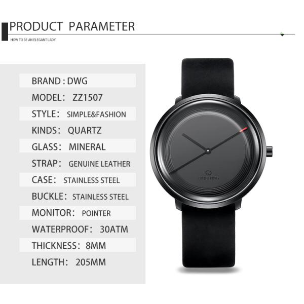 OEM ODM Private Label Quartz Stainless Steel Watch , Men Sports Watch With Genuine Leather Strap