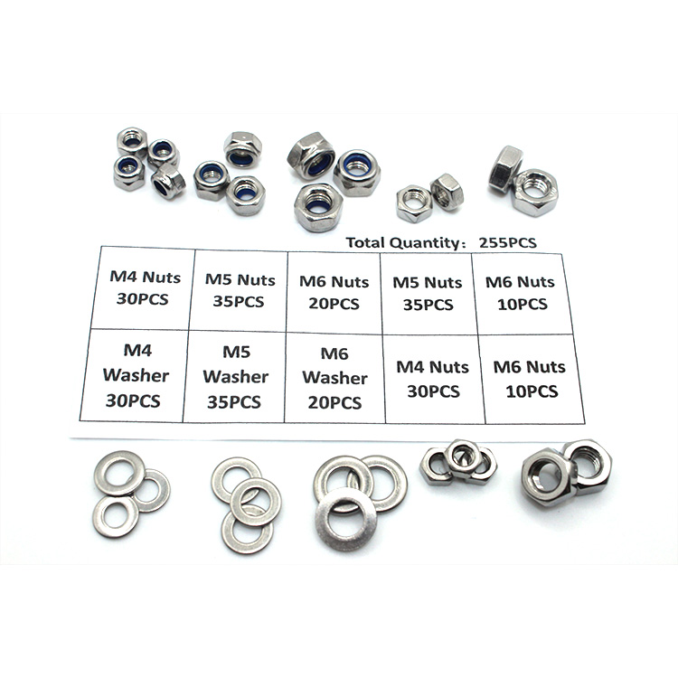 SS304 SS316 Stainless Steel Hex Nylon Lock Nut Brass Material M3 M4 M5 M6 M8 M10 DIN982 DIN985