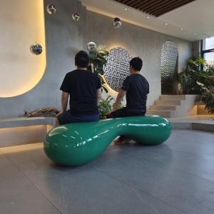 China Garden Customized Fiberglass Resin Furniture / Fiberglass Furniture Table Sets wholesale