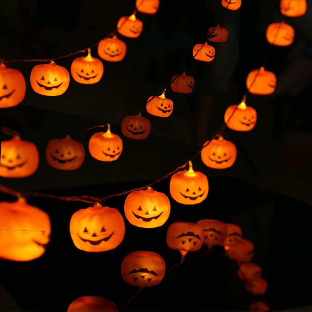 Halloween String Lights LED Pumpkin Holiday for Outdoor Decor 8 Modes Fairy Lights for Bedroom Patio Room Garden Party Home