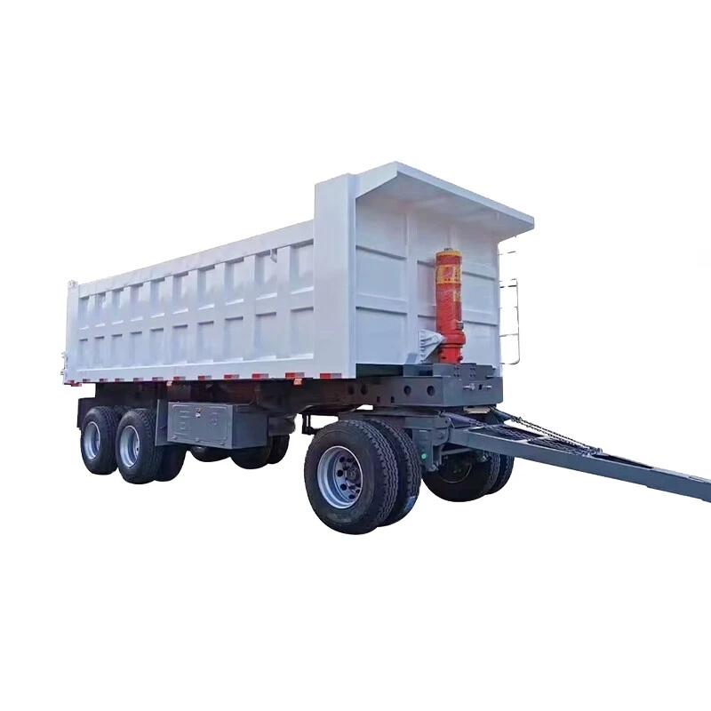 Farm Trailer 3-Axles Hydraulic Rear Dump Draw Bar Full Trailer