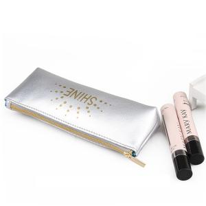 Washable Silver Custom Cosmetic Bags With Double Side Lamination , Travel