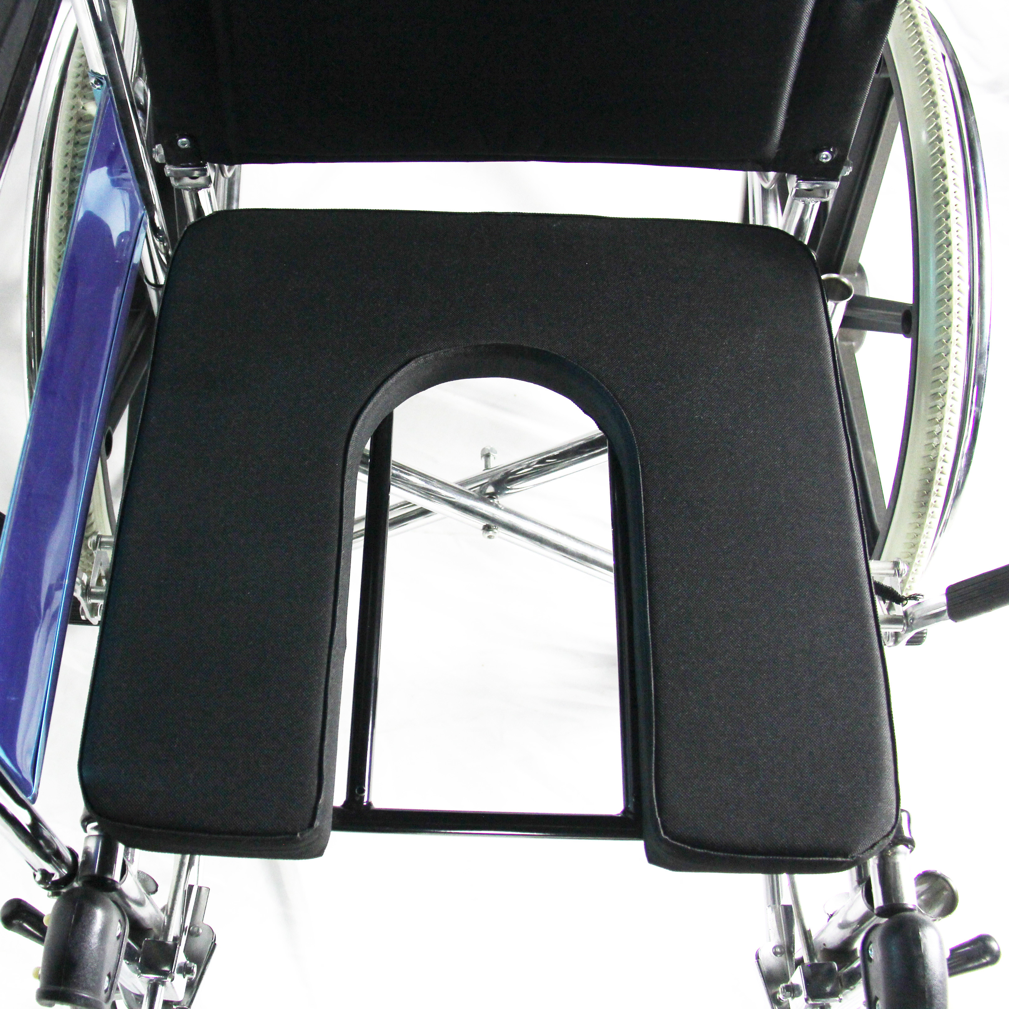 Fixed Armrest Footrest Transport Chair With U Shape Seat Commode