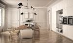 Custom Classic White Lacquered Aluminium Waterproof Residential Kitchen Cabinets