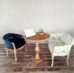 Round Shaped Modern Wood Coffee Table , Solid Wood Dining Table