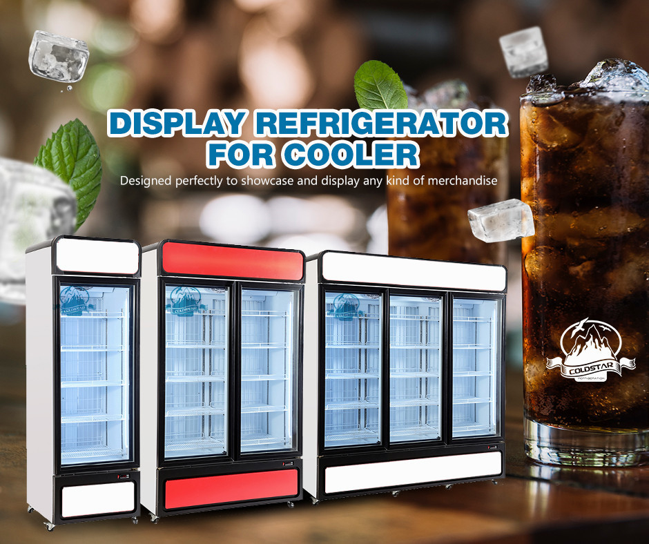 Supermarket frozen food 3 glass door industrial upright freezer