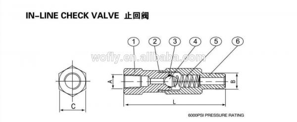 High Pressure Air Compressor Check Valve Stainless Steel One Way Fuel Check Valve 6mm OD