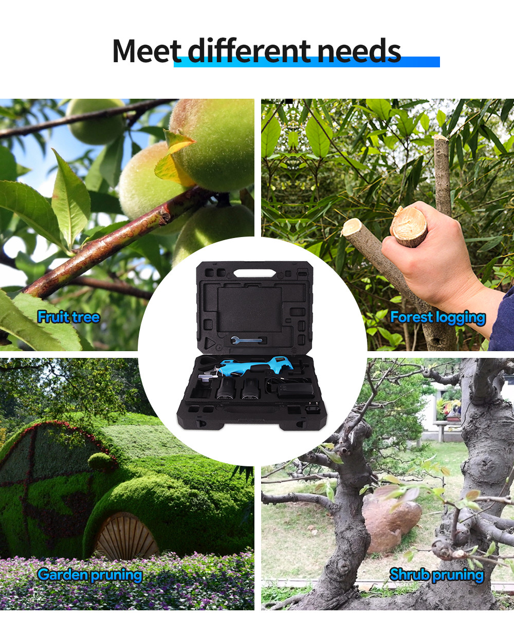 16.8V 32mm Rechargeable Pruning Shears Garden Pruning Orchard Tree High Branch Lithium Electric Pruning Shears