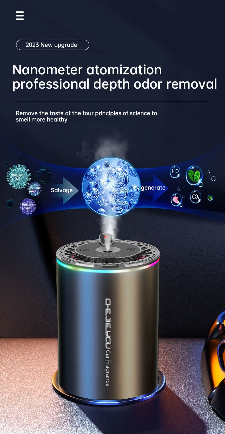 Type C Car Aroma Diffuser Led Light Essential Oil Diffuser 50ML Alloy Xk01b