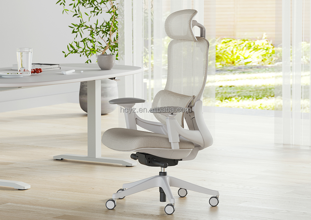 Adjustable High Back Full Mesh Executive Office Chair with Aluminum Foot and Fabric