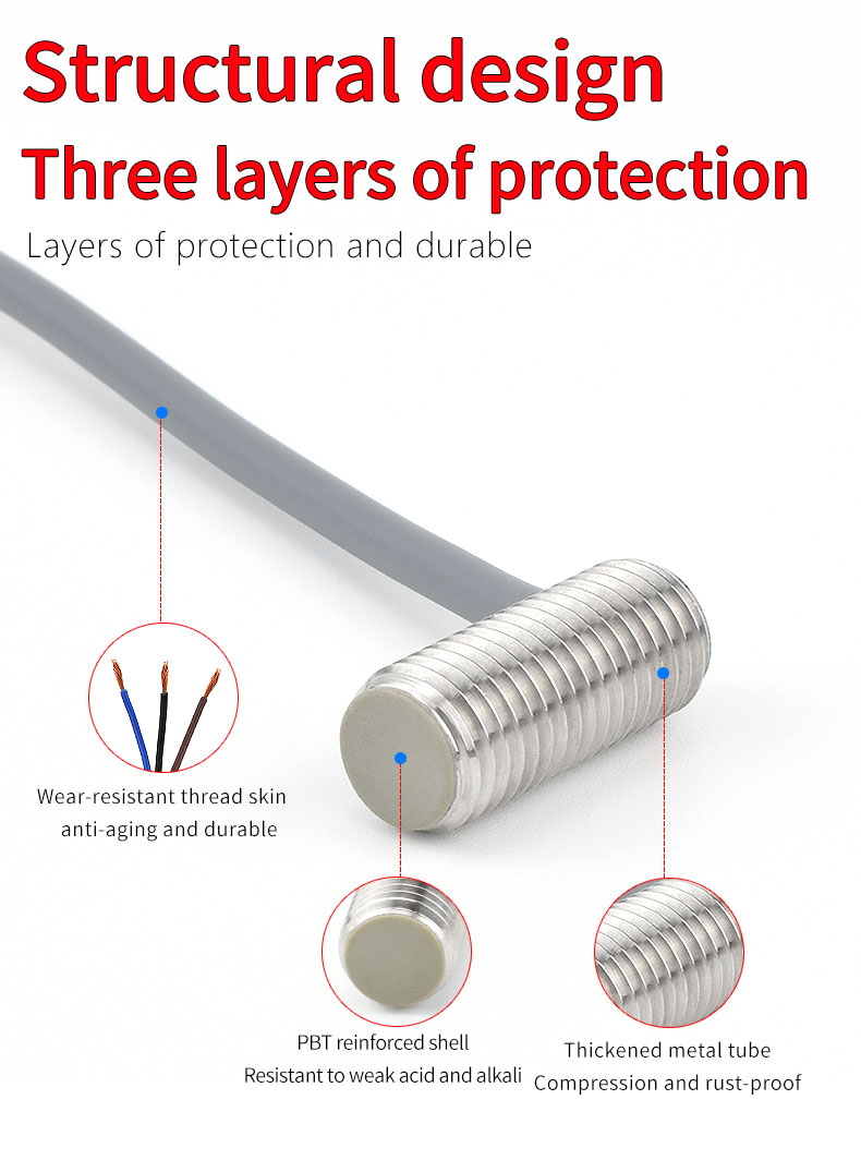 M8 Series Inductive Proximity Switch Sensor Waterproof Shockproof IP67