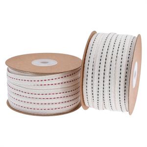 China 10mm*50y Cotton Stitched Edge Ribbon ISO9001 Custom Cotton Ribbon wholesale